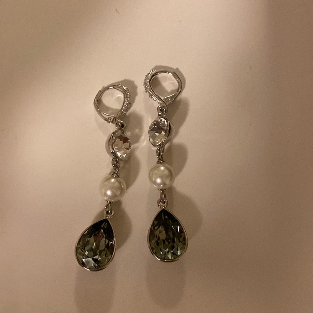 Givenchy pearl crystal and gemstone drop earrings